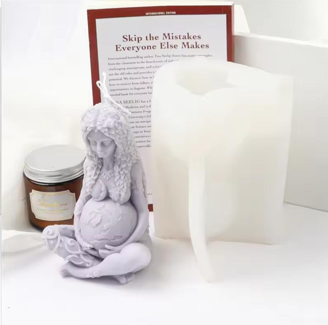 Lyba Moulds 3D Mother Earth Gaia Goddess Candle Silicone Mould - Bakeware India