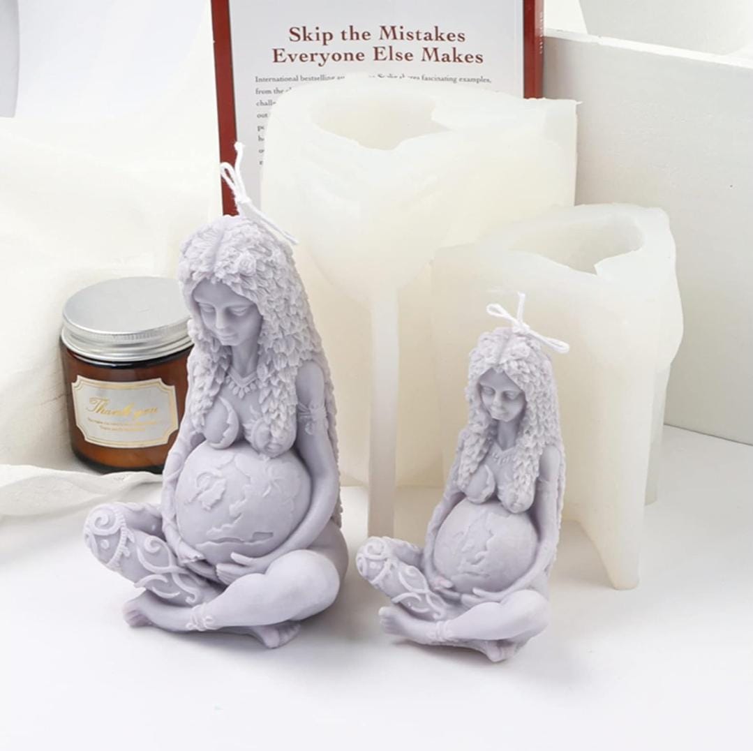 Lyba Moulds 3D Mother Earth Gaia Goddess Candle Silicone Mould - Bakeware India