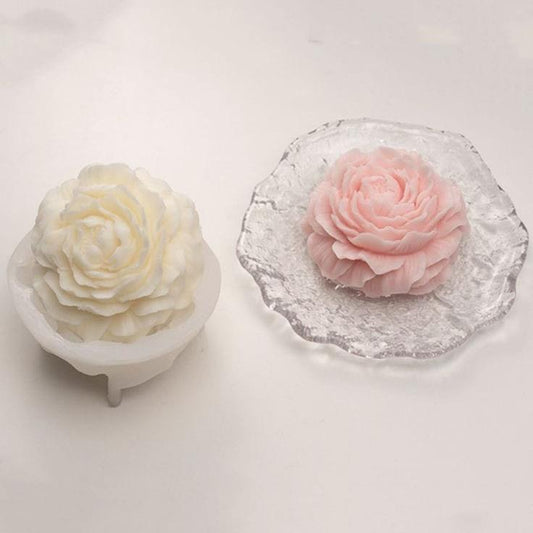 Lyba moulds 3D Peony Flower Candle Silicone Fondant Chocolate Mould - Bakeware India