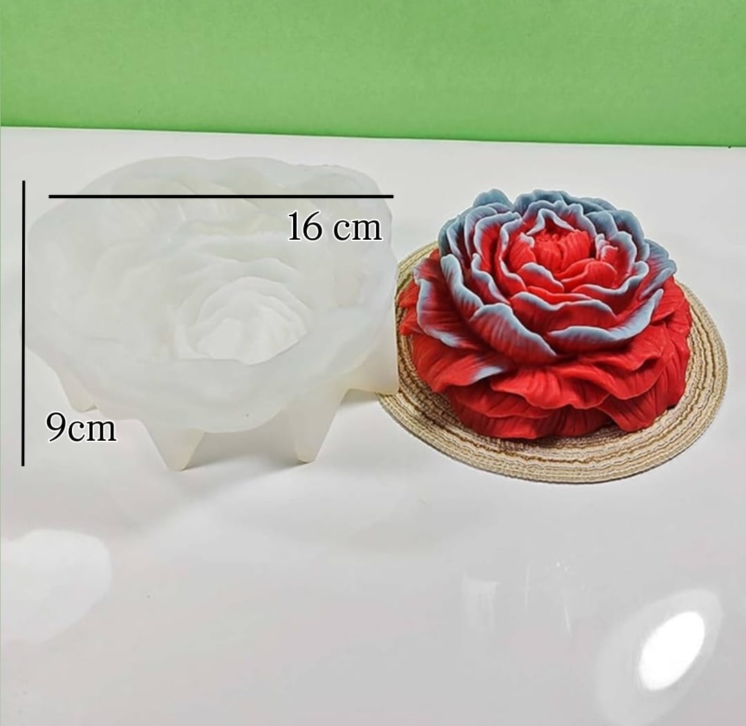 Lyba moulds 3D Peony Flower Candle Silicone Fondant Chocolate Mould (Select Sizes) - Preorder 25th Feb Dispatch - Bakeware India