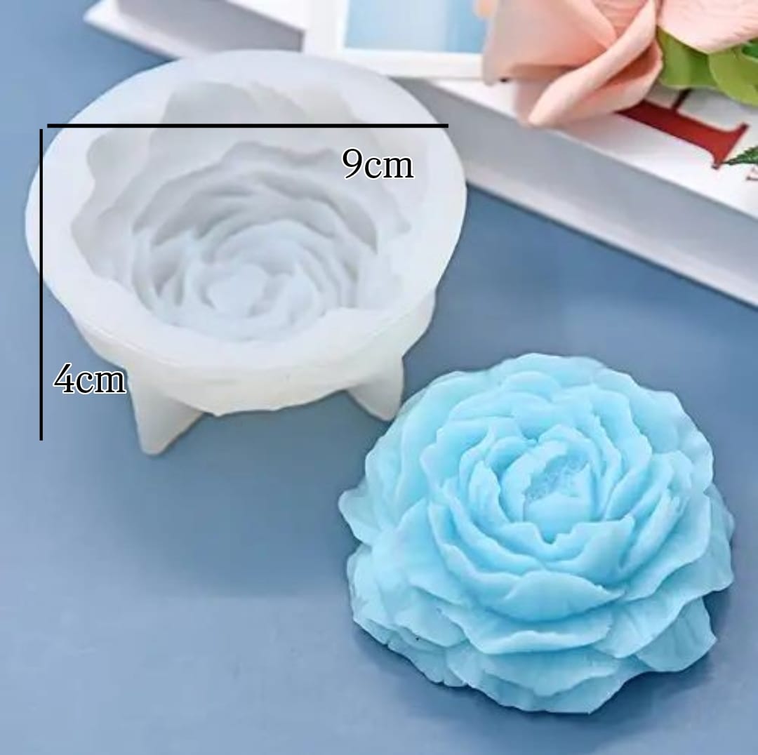 Lyba moulds 3D Peony Flower Candle Silicone Fondant Chocolate Mould (Select Sizes) - Preorder 25th Feb Dispatch - Bakeware India