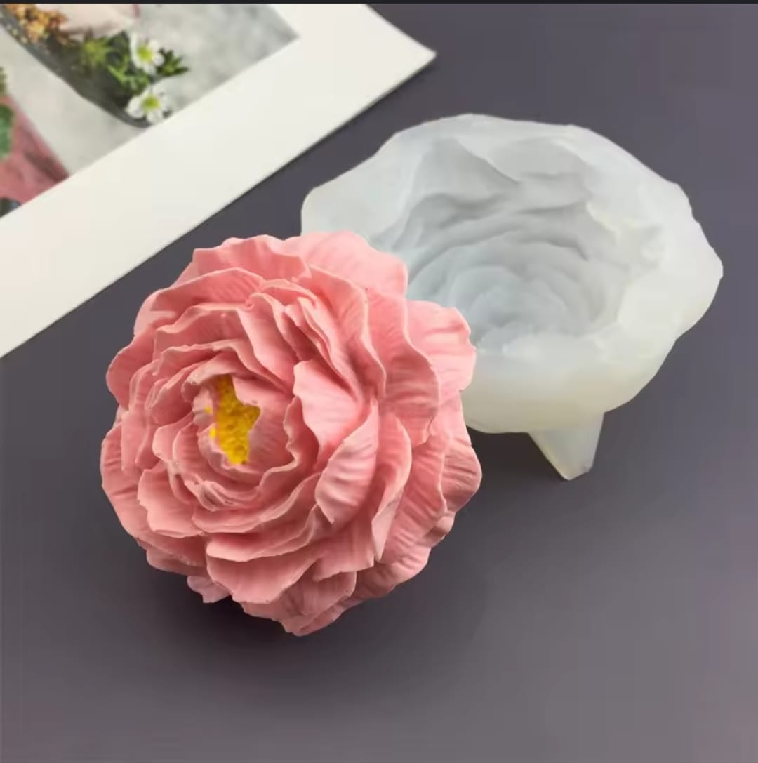 Lyba moulds 3D Peony Flower Candle Silicone Fondant Chocolate Mould (Select Sizes) - Preorder 25th Feb Dispatch - Bakeware India