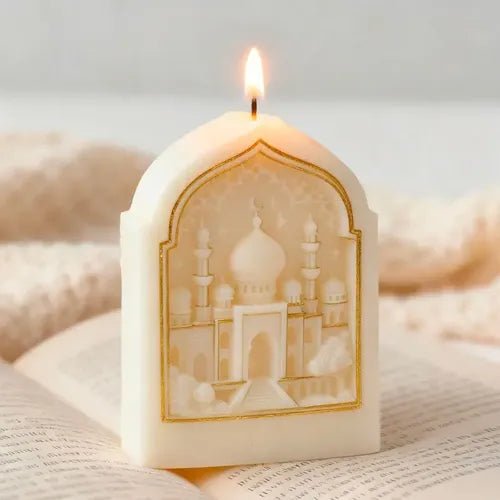 Lyba Moulds 3D Ramadan Themed Crescent Moon and Star Mosque Silicone Candle Mould - Bakeware India