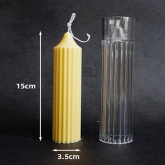 Lyba moulds 3D Ribbed Pillar Acrylic Polycarbonate Candle Mould (Select Size) - Bakeware India