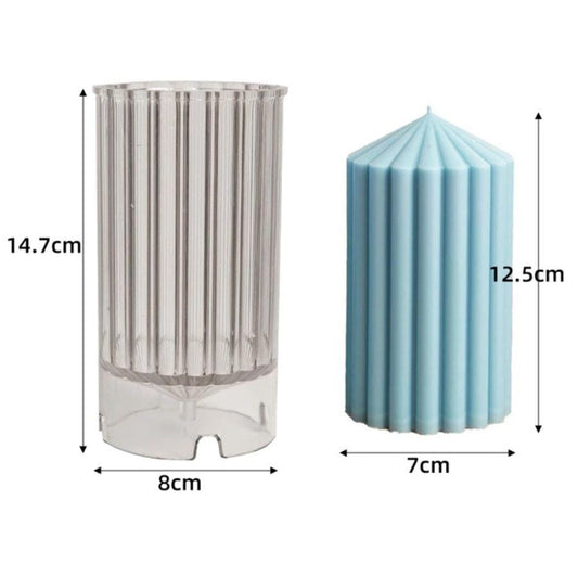 Lyba moulds 3D Ribbed Pillar Polycarbonate Candle Mould - Bakeware India