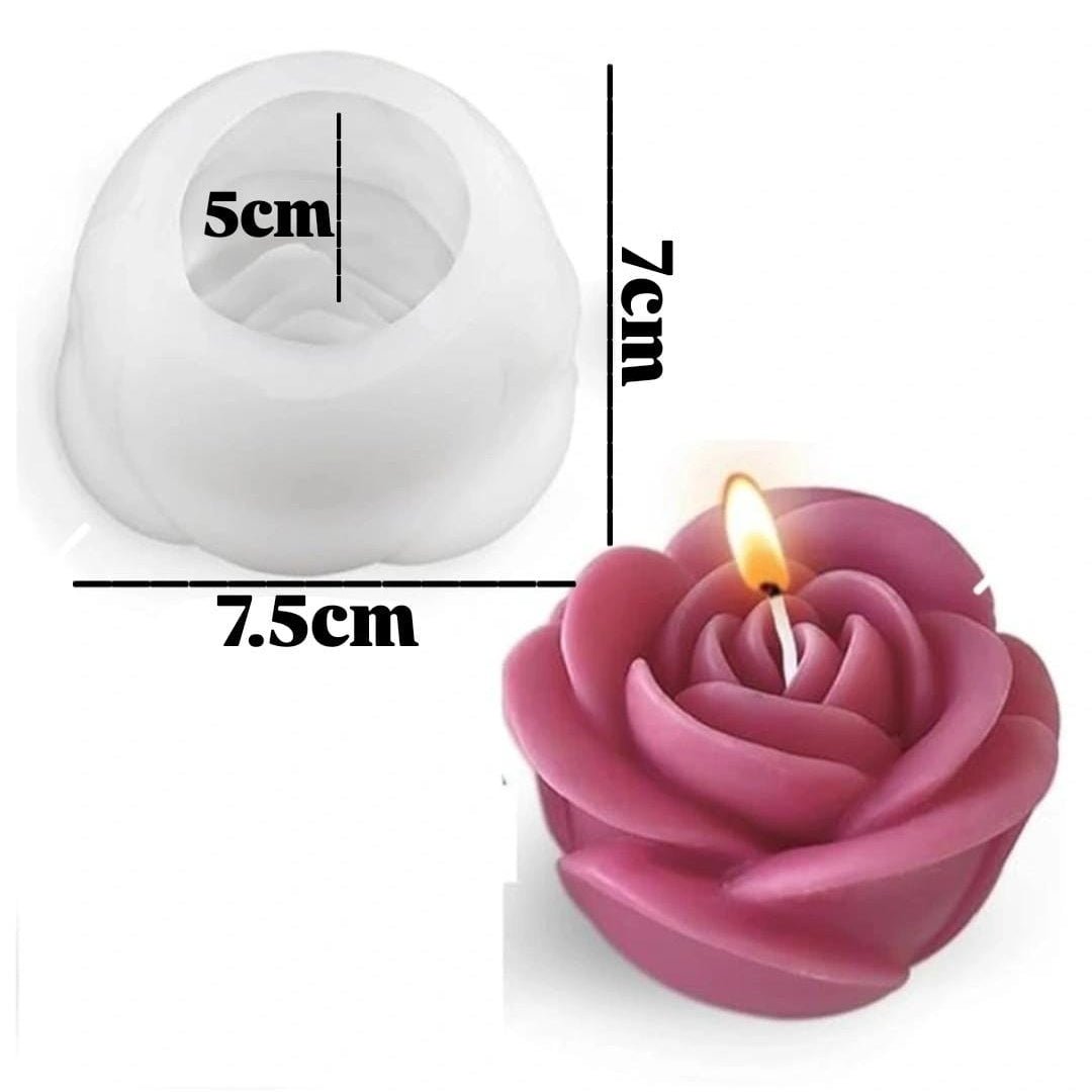 Lyba Moulds 3D Rose Flower Candle Silicone Mould - Bakeware India
