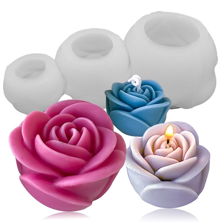 Lyba Moulds 3D Rose Flower Candle Silicone Mould - Bakeware India