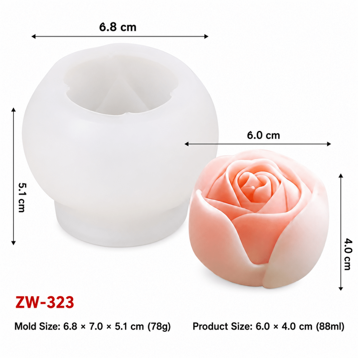 Lyba Moulds 3D Rose Lotus Candle Silicone Mould, 4Pcs - Bakeware India