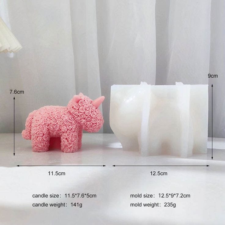 Lyba moulds 3D Rose Unicorn Pony Candle Chocolate Silicone Mould - Bakeware India
