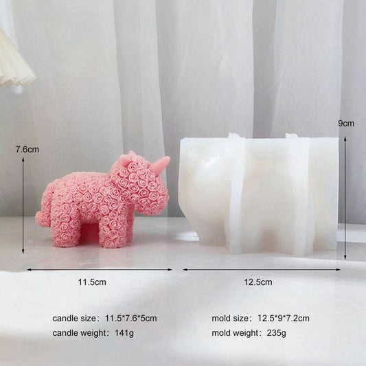 Lyba moulds 3D Rose Unicorn Pony Candle Chocolate Silicone Mould - Bakeware India