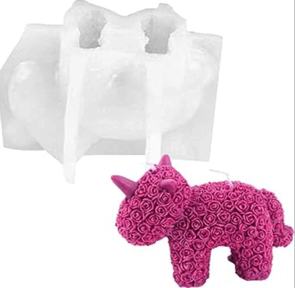 Lyba moulds 3D Rose Unicorn Pony Candle Chocolate Silicone Mould - Bakeware India