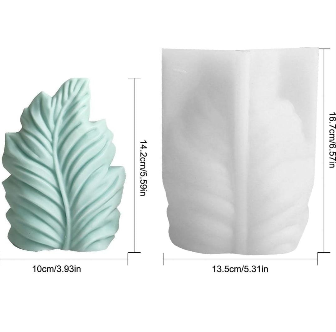 Lyba Moulds 3D Seaweed Palm Leaf Large Candle Silicone Mould - Bakeware India