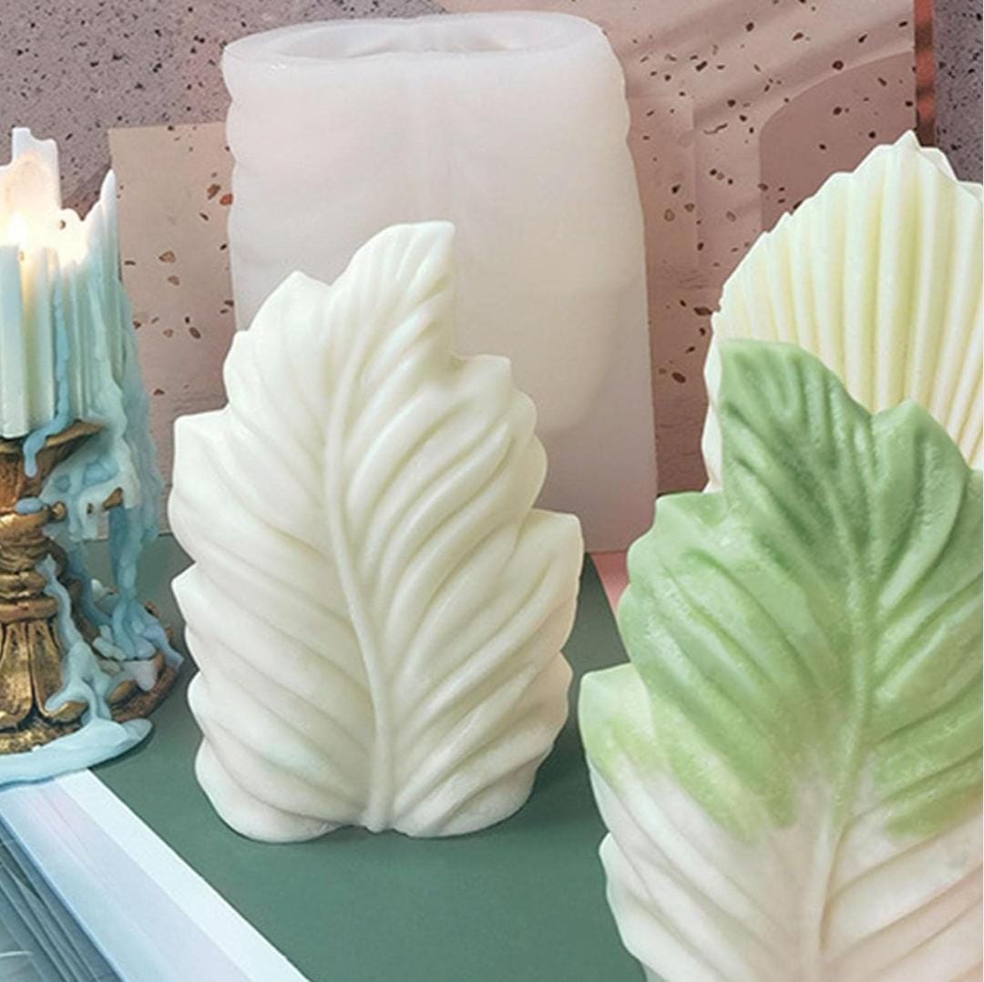 Lyba Moulds 3D Seaweed Palm Leaf Large Candle Silicone Mould - Bakeware India
