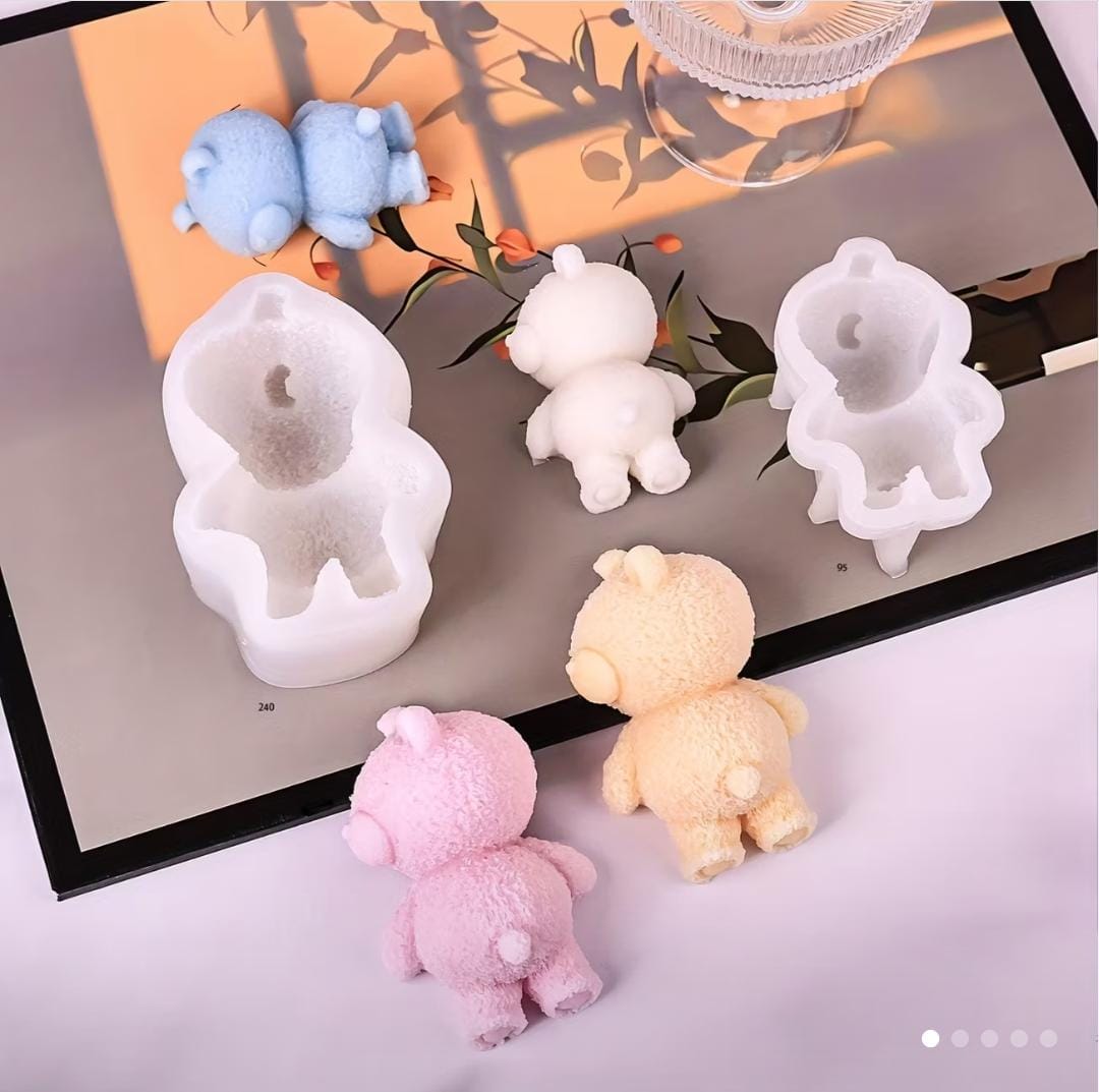 Lyba moulds 3D Sleeping Mousse Teddy Bear Chocolate Cake Silicone Mould - Bakeware India