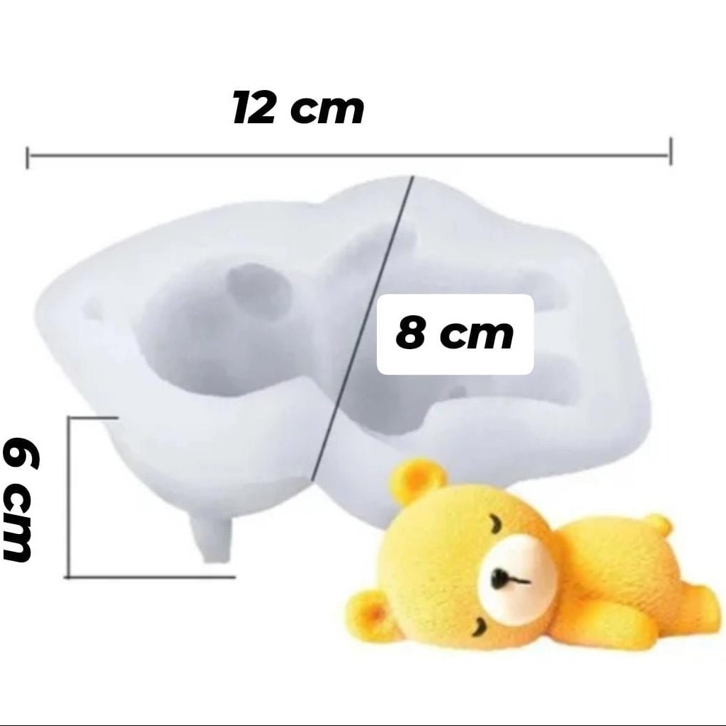 Lyba moulds 3D Sleeping Mousse Teddy Bear Chocolate Cake Silicone Mould - Bakeware India