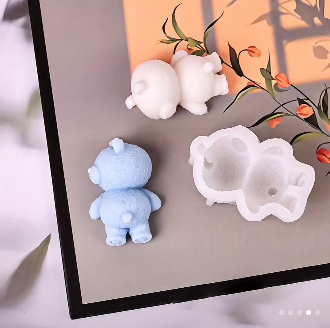 Lyba moulds 3D Sleeping Mousse Teddy Bear Chocolate Cake Silicone Mould - Bakeware India