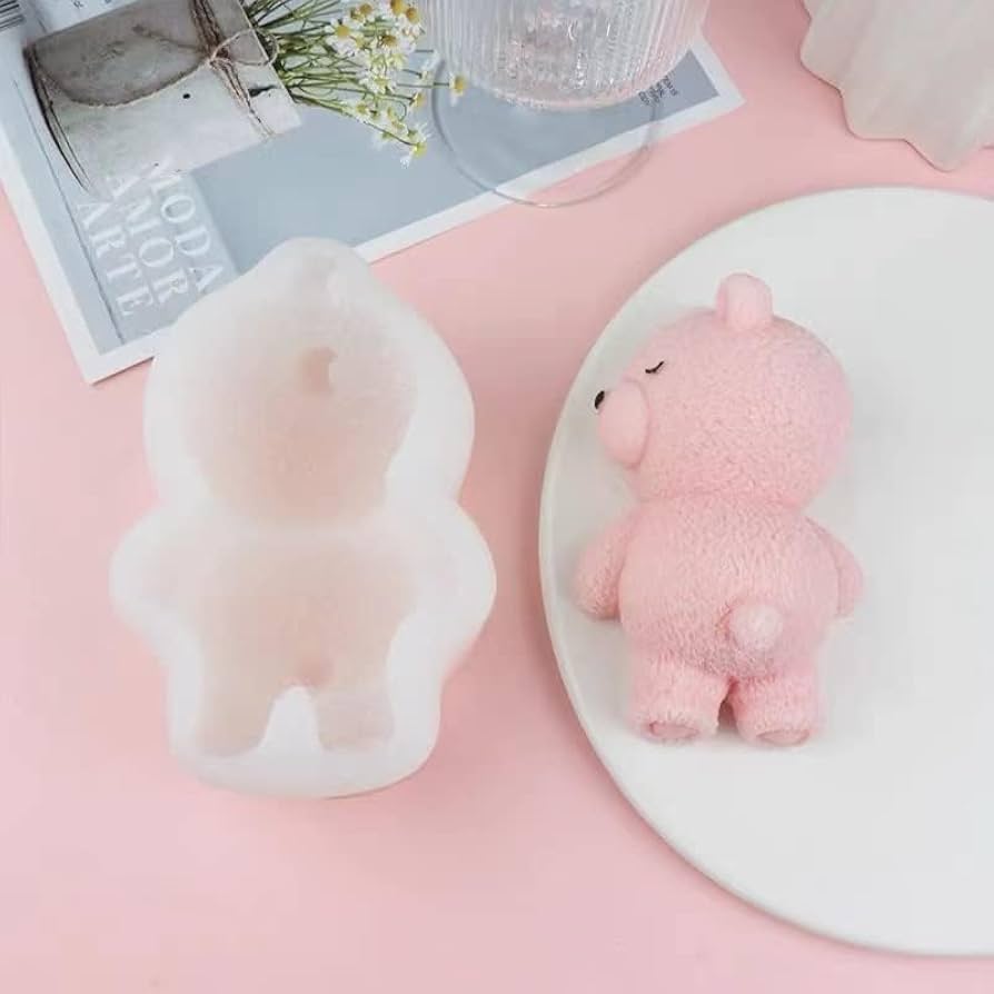 Lyba Moulds 3D Sleepy Bear Chocolate Mousse Baking Mould, Large - Bakeware India