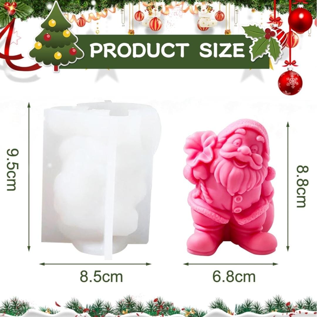 Lyba Moulds 3D Small SantaClaus Candle Silicone Mould - Bakeware India