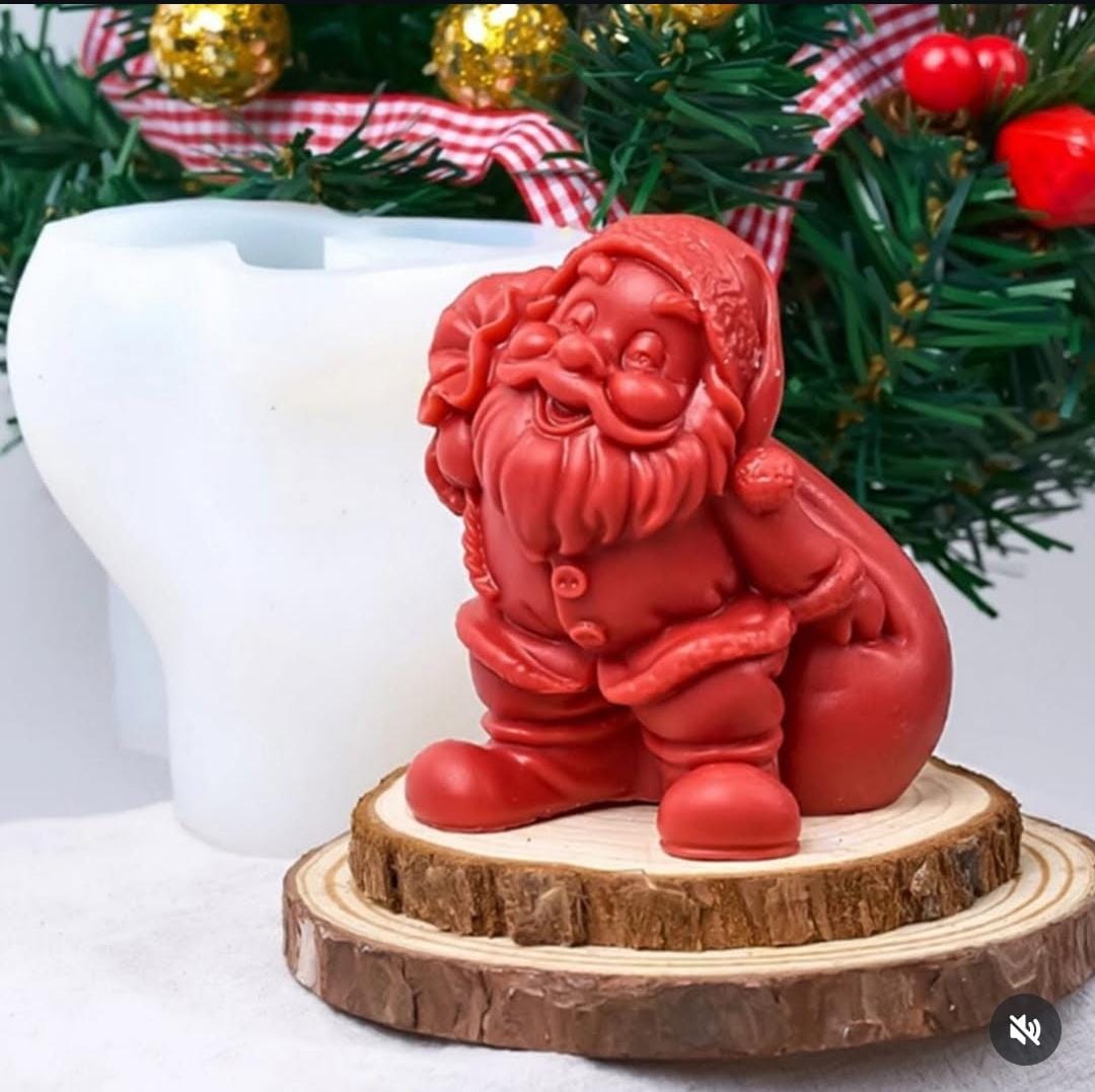 Lyba Moulds 3D Small SantaClaus Candle Silicone Mould - Bakeware India