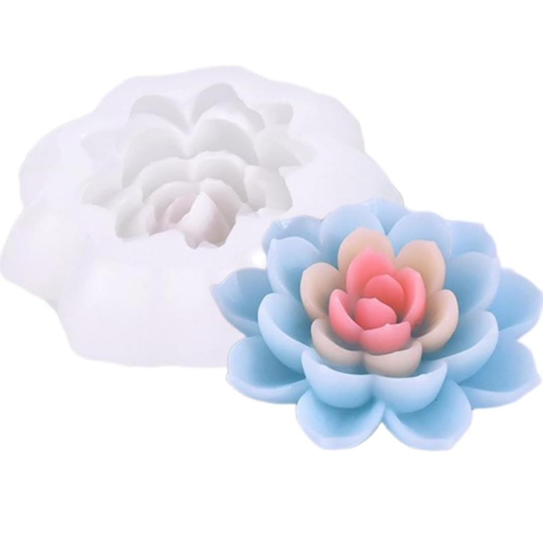 Lyba Moulds 3D Succulent Flower Cactus Plant Candle Silicone Mould - Bakeware India