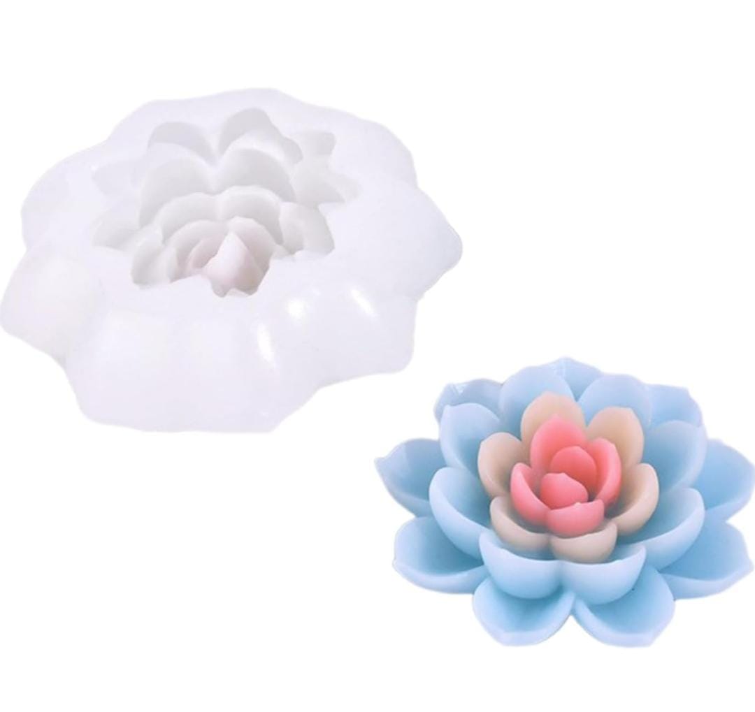 Lyba Moulds 3D Succulent Flower Cactus Plant Candle Silicone Mould - Bakeware India