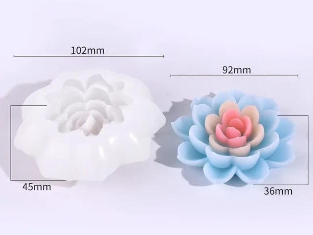 Lyba Moulds 3D Succulent Flower Cactus Plant Candle Silicone Mould - Bakeware India