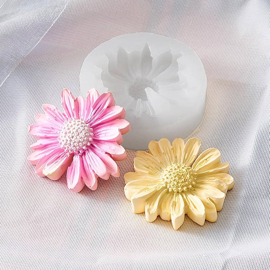 Lyba Moulds 3D Sunflower Daisy Candle Cake Fondant Silicone - Bakeware India