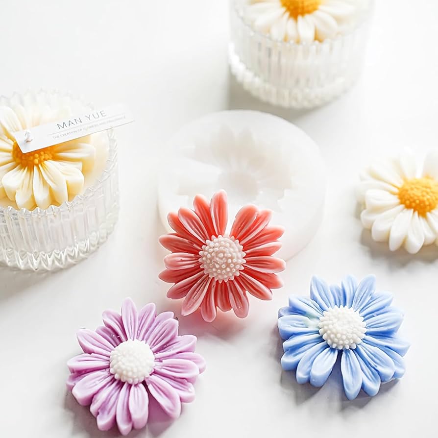Lyba Moulds 3D Sunflower Daisy Candle Cake Fondant Silicone - Bakeware India