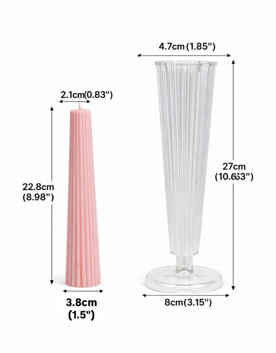 Lyba moulds 3D Trapezoidal Tapered Pillar Candle Polycarbonate Mould - Bakeware India