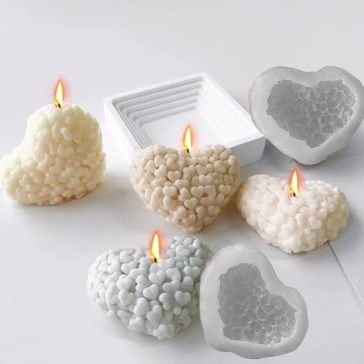 Lyba moulds 3D Valentine's Heart Silicone Mould for Candle Chocolate - Bakeware India