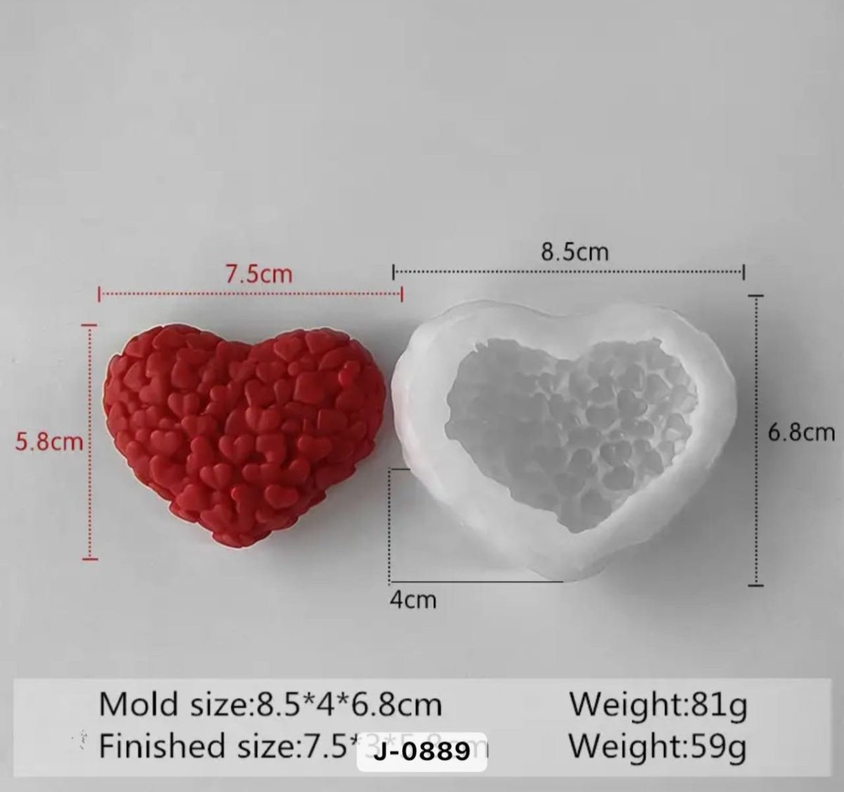 Lyba moulds 3D Valentine's Heart Silicone Mould for Candle Chocolate - Preorder 25th Feb Dispatch - Bakeware India