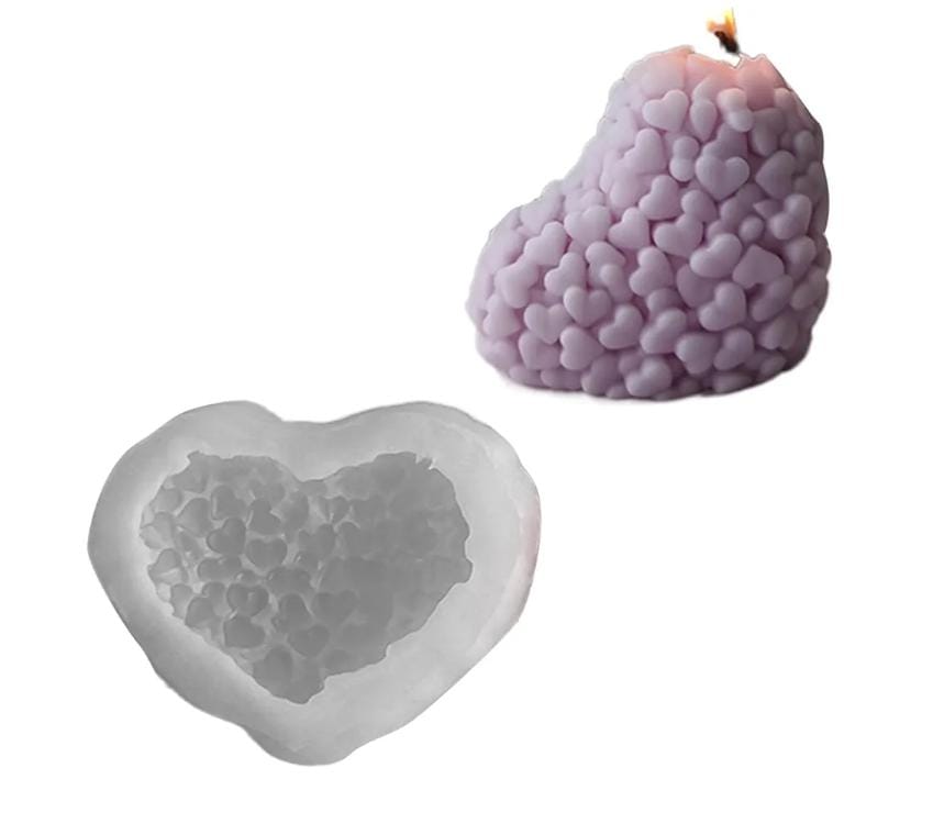 Lyba moulds 3D Valentine's Heart Silicone Mould for Candle Chocolate - Preorder 25th Feb Dispatch - Bakeware India