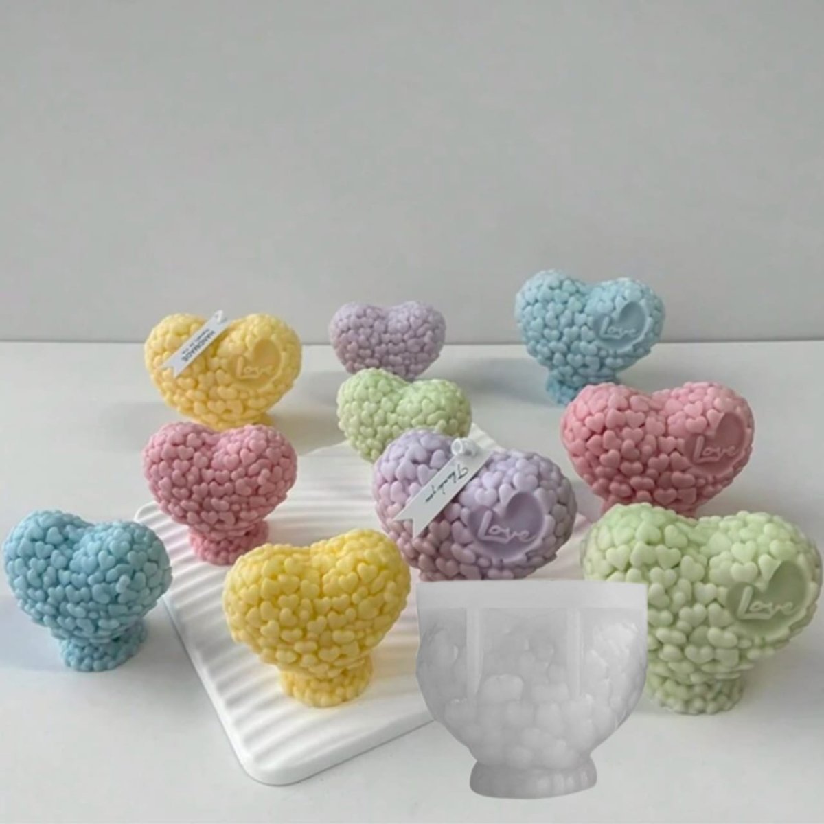 Lyba moulds 3D Valentine's Love Heart Silicone Mould for Candle Chocolate - Bakeware India