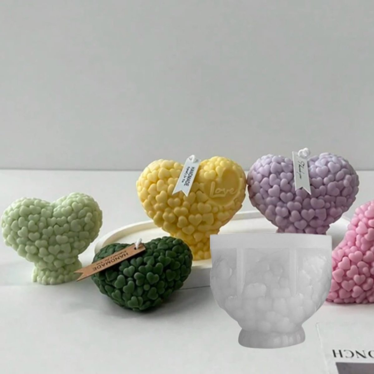 Lyba moulds 3D Valentine's Love Heart Silicone Mould for Candle Chocolate - Bakeware India