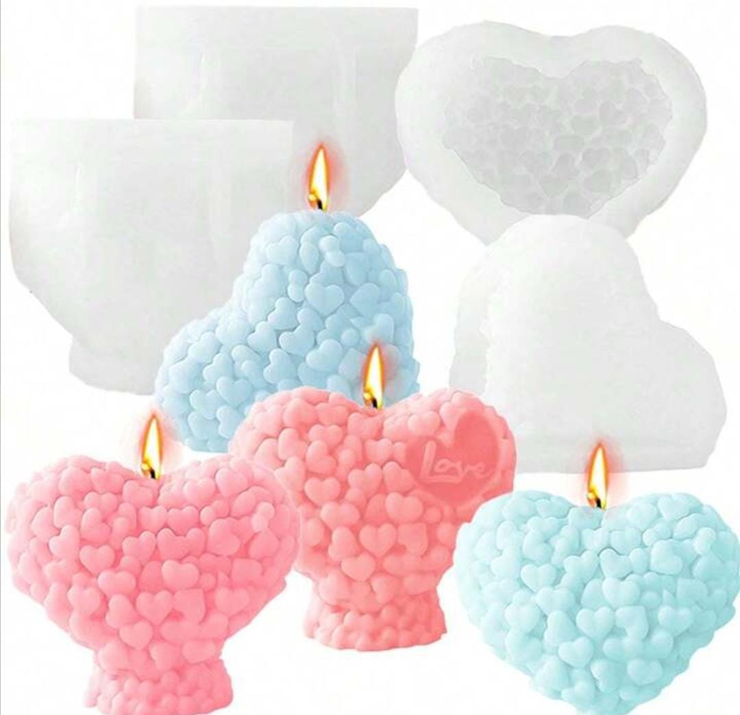 Lyba moulds 3D Valentine's Love Heart Silicone Mould for Candle Chocolate - Bakeware India