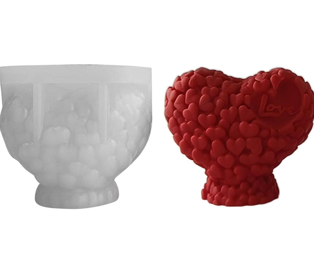 Lyba moulds 3D Valentine's Love Heart Silicone Mould for Candle Chocolate - Preorder 25th Feb Dispatch - Bakeware India