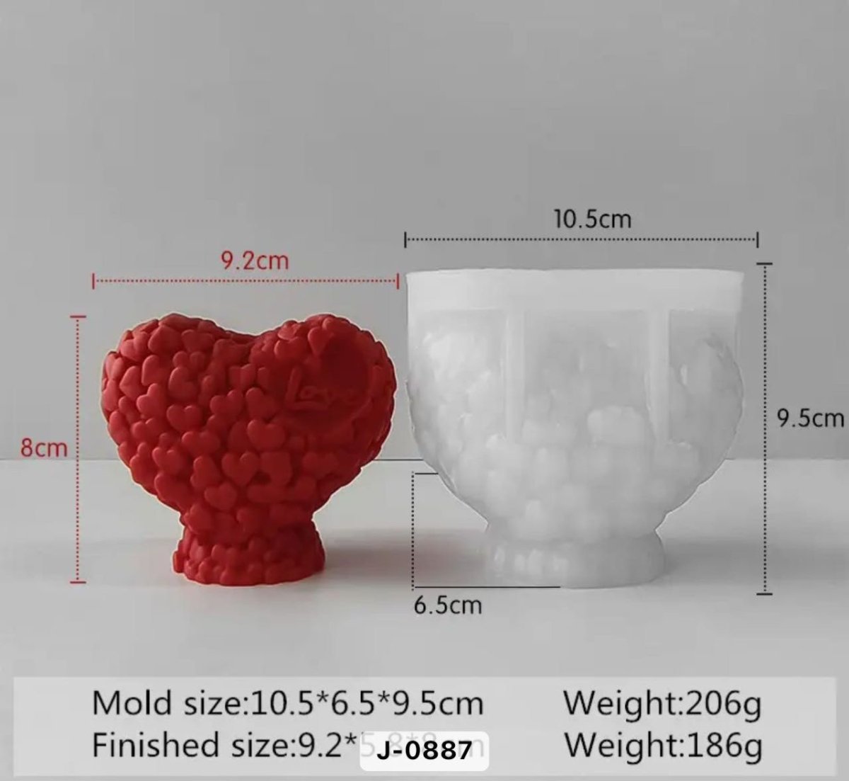 Lyba moulds 3D Valentine's Love Heart Silicone Mould for Candle Chocolate - Preorder 25th Feb Dispatch - Bakeware India