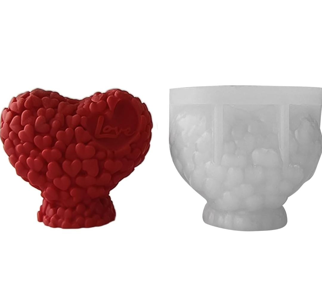 Lyba moulds 3D Valentine's Love Heart Silicone Mould for Candle Chocolate - Preorder 25th Feb Dispatch - Bakeware India