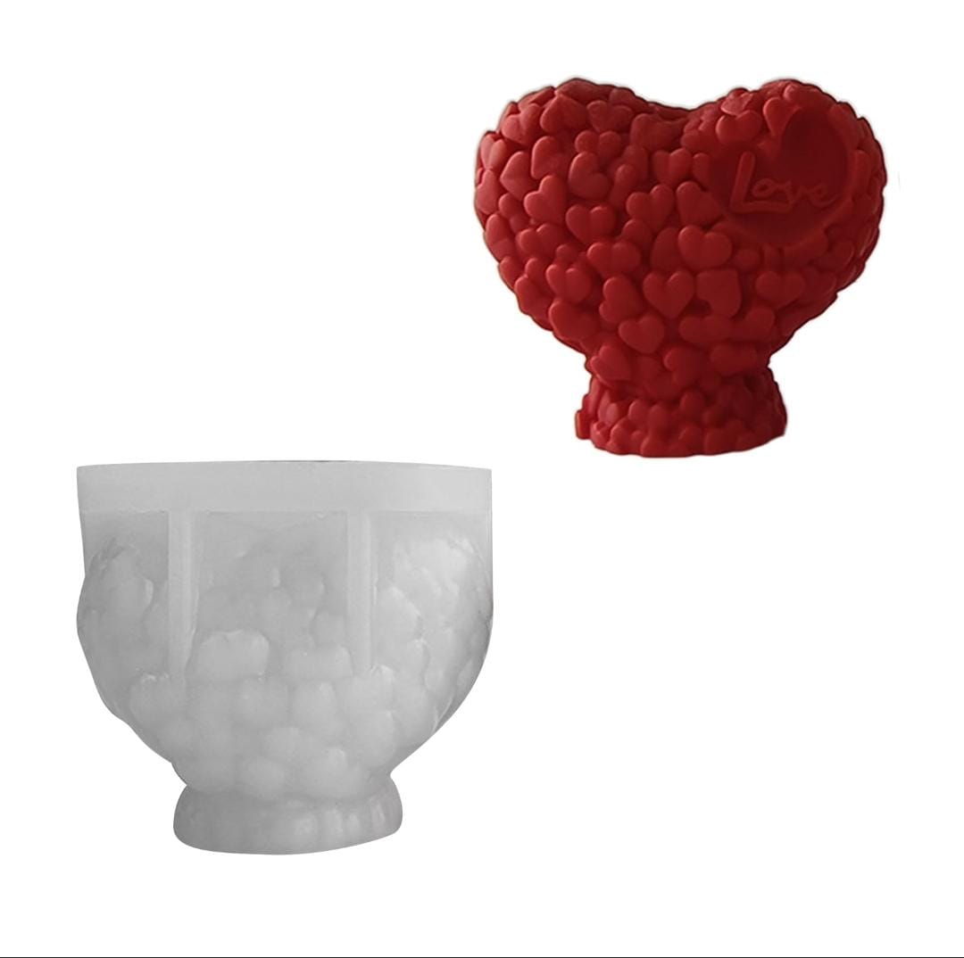 Lyba moulds 3D Valentine's Love Heart Silicone Mould for Candle Chocolate - Preorder 25th Feb Dispatch - Bakeware India