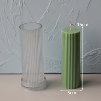 Lyba moulds 3D Vertical Cylinder Pillar Polycarbonate Candle Silicone Mould - Bakeware India