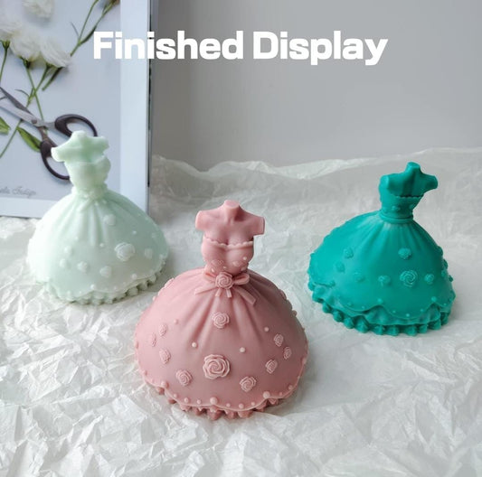 Lyba Moulds 3D Wedding Dress Fondant Chocolate Candle Silicone Mould - Bakeware India