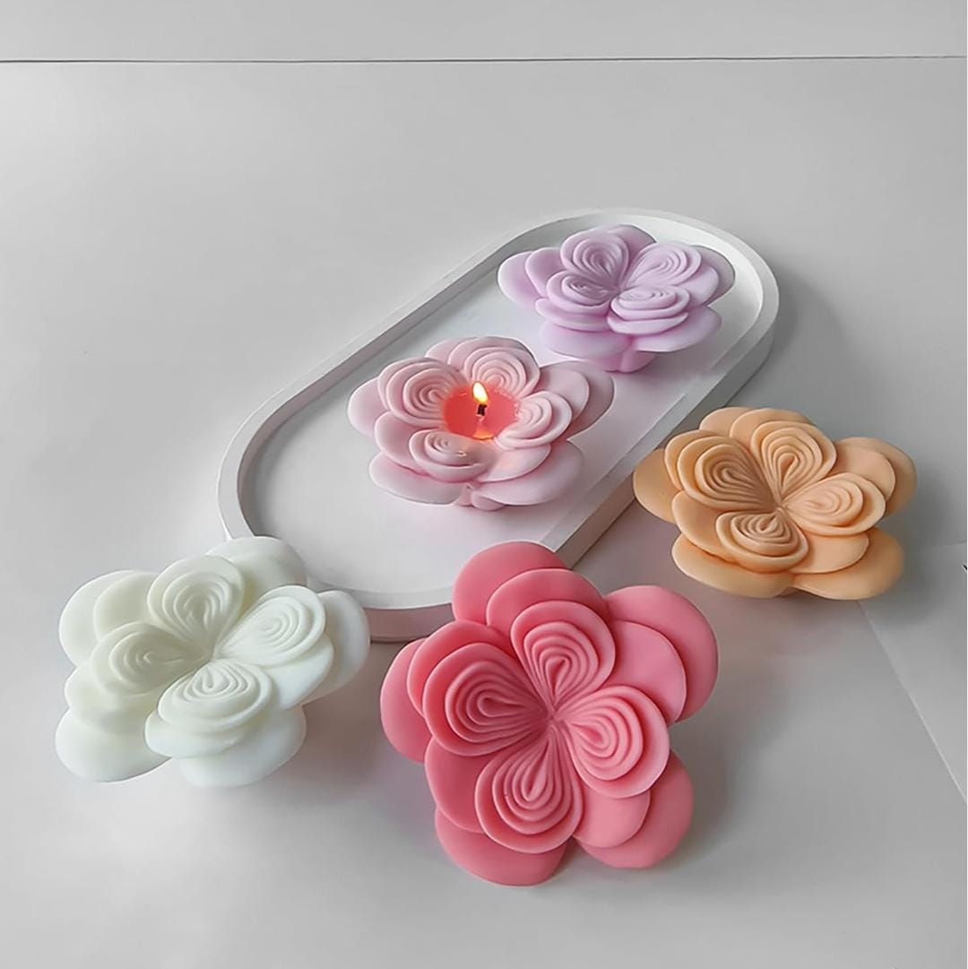 Lyba moulds Austin Origami Rose Aromatherapy Candle Silicone Mould - Bakeware India
