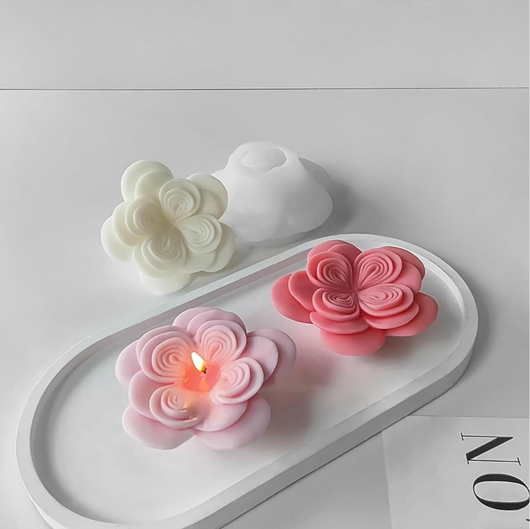 Lyba moulds Austin Origami Rose Aromatherapy Candle Silicone Mould - Bakeware India