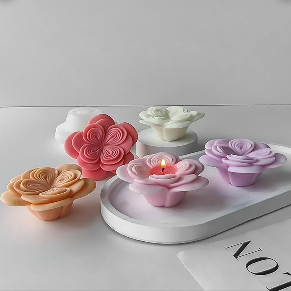 Lyba moulds Austin Origami Rose Aromatherapy Candle Silicone Mould - Bakeware India