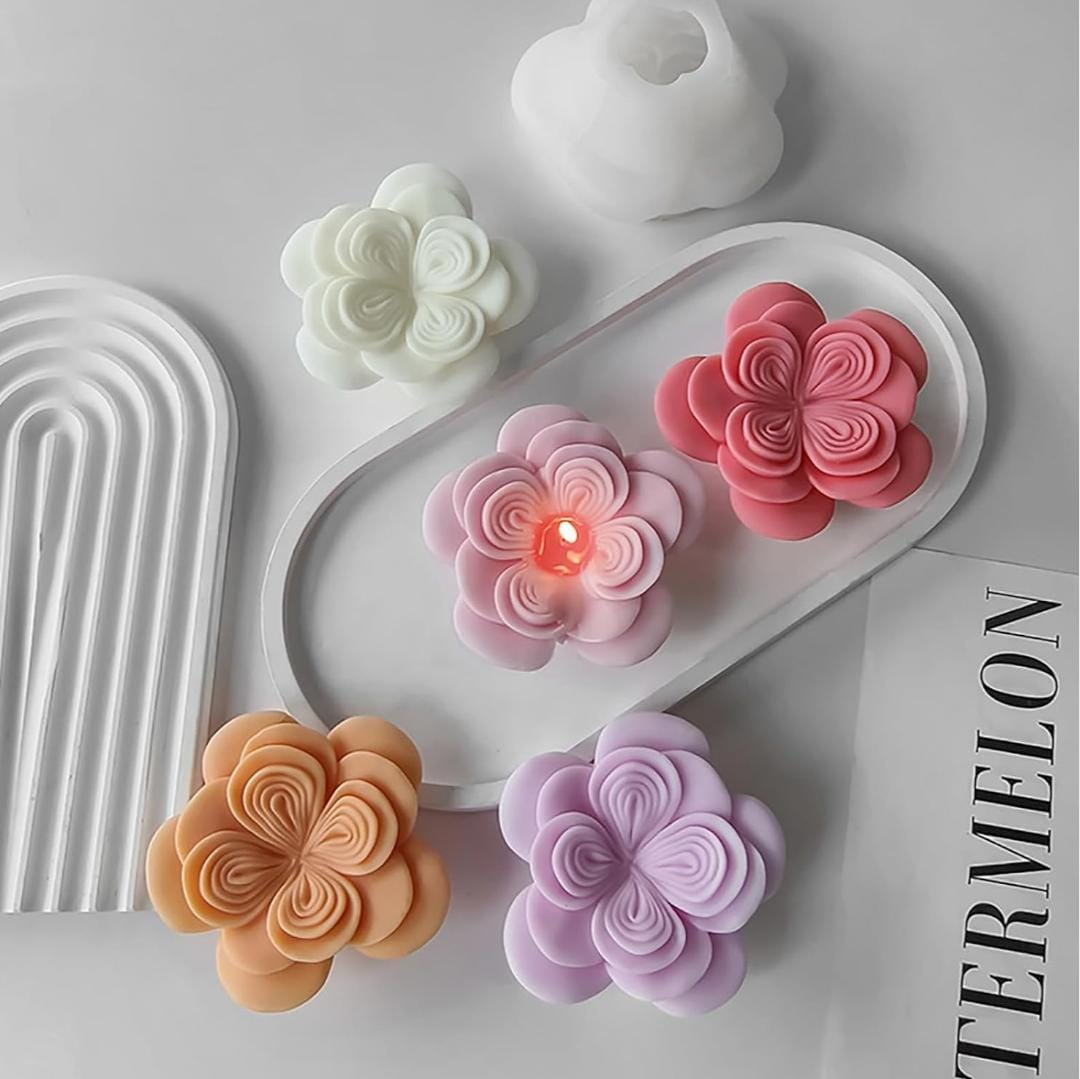 Lyba moulds Austin Origami Rose Aromatherapy Candle Silicone Mould - Bakeware India