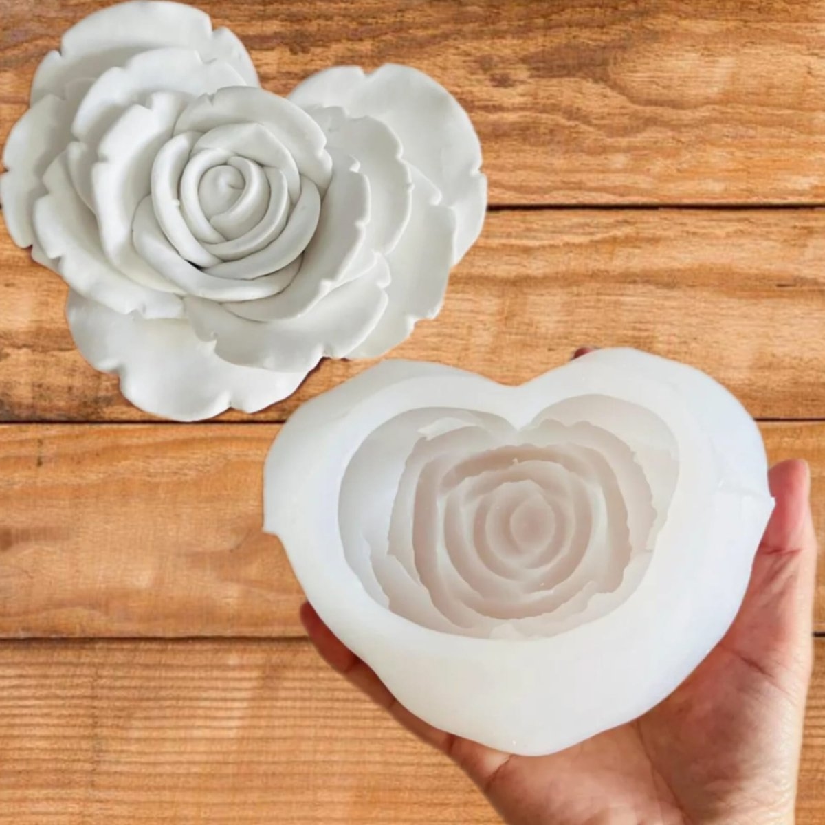 Lyba moulds Big Heart Rose Candle Silicone Mould - Bakeware India