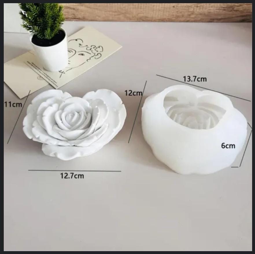 Lyba moulds Big Heart Rose Candle Silicone Mould - Bakeware India