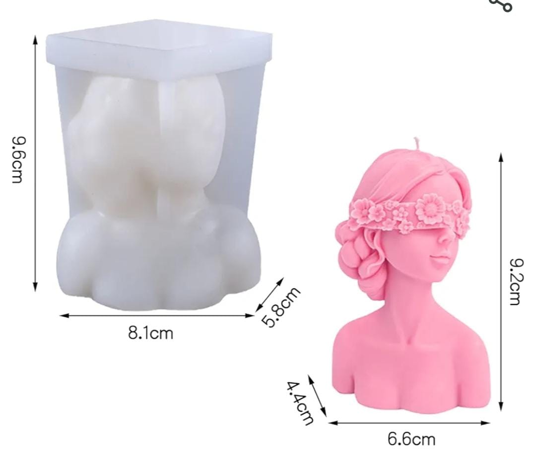 Lyba Moulds Blindfold Beautiful Lady Candle Silicone Mould - Bakeware India