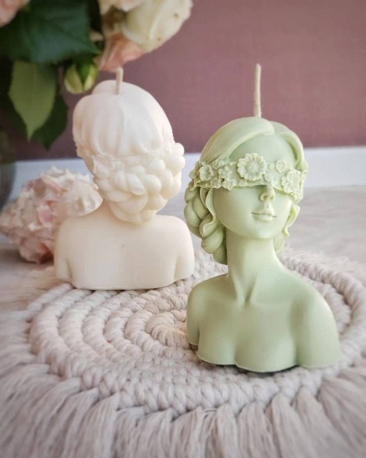 Lyba Moulds Blindfold Beautiful Lady Candle Silicone Mould - Bakeware India