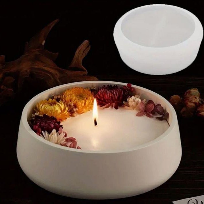 Lyba Moulds Bowl Concrete Flower Pot Candle Silicone Mould - Bakeware India